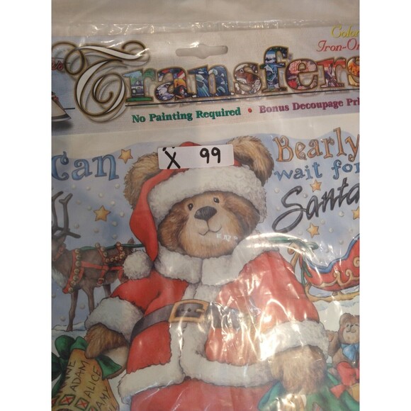New JONES TONES VINTAGE COLOR IRON-ON TRANSFER #908 Santa Bear 9" x 9" - Picture 8 of 8